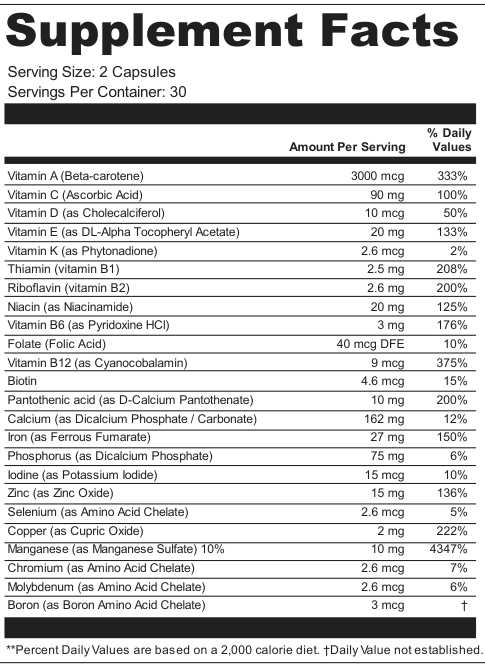 Supplement Facts for LumenArc
