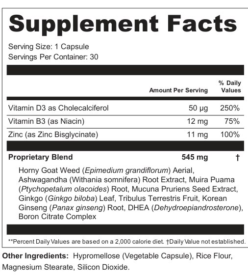 Supplement Facts for ValorFlux